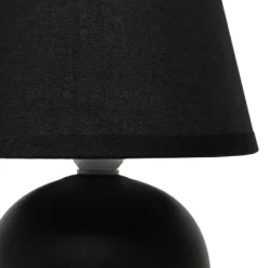 8.66" Petite Ceramic Orb Base Bedside Table Desk Lamp With Matching Tapered Drum Fabric Shade Black - Creekwood Home -Home Decoration Store GUEST a78a0f0b 1513 4b6b aba8 37faa3e98c0b