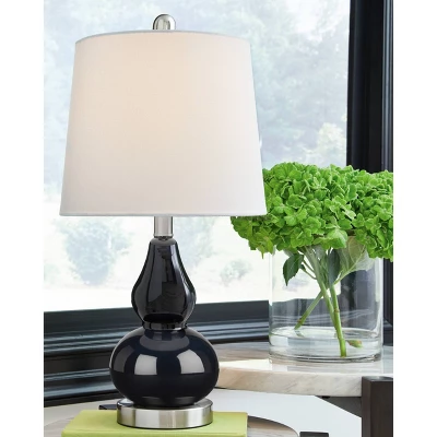 Makana Glass Table Lamp Navy - Signature Design By Ashley 1 Makana Glass Table Lamp Navy - Signature Design By Ashley