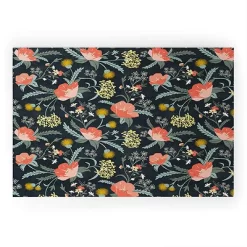 Heather Dutton Poppy Meadow Midnight Looped Vinyl Welcome Mat - Society6 -Home Decoration Store GUEST a7f2de60 0b18 4882 b618 22b425bba9dc