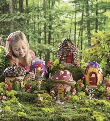 HearthSong 9"H Weather-Resistant Fairy Village House For Indoor And Outdoor Decor 1 HearthSong 9"H Weather-Resistant Fairy Village House For Indoor And Outdoor Decor