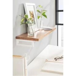 24" X 3" Lankford Wood Shelf Natural/White - Kate & Laurel All Things Decor -Home Decoration Store GUEST aa2e7bb5 3771 4b74 a4d4 f82dc48f100a