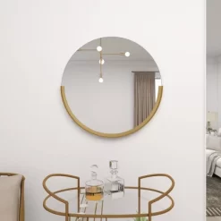 Modern Metal Wall Mirror Gold - Olivia & May -Home Decoration Store GUEST ab28ac9f 0070 44ef 90a6 57bdc67bb1ef