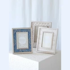 Shiraleah Off-White Eden Woven 4x6 Picture Frame