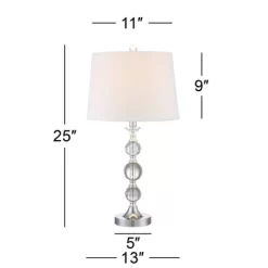 360 Lighting Solange Modern Table Lamps 25" High Set Of 2 Stacked Crystal Glass Silver White Tapered Drum Shade For Bedroom Living Room Nightstand 13 360 Lighting Solange Modern Table Lamps 25" High Set Of 2 Stacked Crystal Glass Silver White Tapered Drum Shade For Bedroom Living Room Nightstand -Home Decoration Store GUEST aebd4aca c95d 4e9a 818c 2118dfe94156