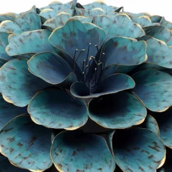 LuxenHome 23.5" Round Teal Blue Flower Metal Wall Decor Art -Home Decoration Store GUEST af389cb4 87c8 4229 8baf 6b3460fcaa4b