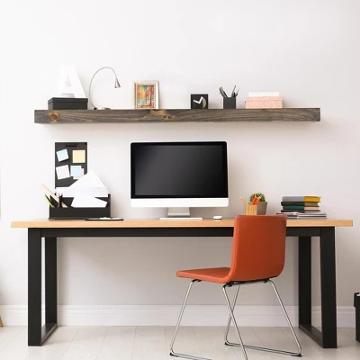 Modern Ember Vara Wood Mantel Shelf - Features Knots And Natural Distresssing 2 Modern Ember Vara Wood Mantel Shelf - Features Knots And Natural Distresssing - Image 2