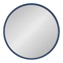 Travis Round Wood Accent Decorative Wall Mirror - Kate & Laurel All Things Decor