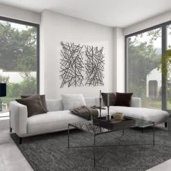 Metal Geometric Overlapping Lines Wall Decor Dark Gray - Olivia & May -Home Decoration Store GUEST aff40c21 4045 4b15 8edc 4e2643153b91