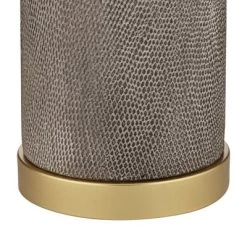 360 Lighting Gilson Modern Table Lamps 24 1/2" High Set Of 2 Gray Glaze Ceramic White Drum Shade For Bedroom Living Room Bedside Nightstand Office -Home Decoration Store GUEST b076931b ed4e 4186 b01f c07a192f2809