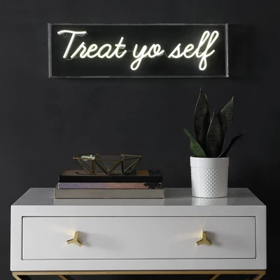 20" Treat Yo Self Contemporary Glam Acrylic Box Pendant (Includes LED Light Bulb) Neon Yellow - JONATHAN Y 2 20" Treat Yo Self Contemporary Glam Acrylic Box Pendant (Includes LED Light Bulb) Neon Yellow - JONATHAN Y - Image 2