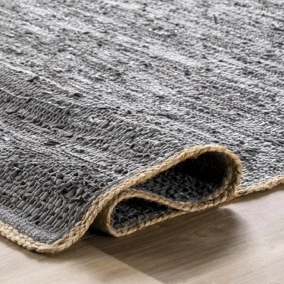 NuLOOM Sabby Hand Woven Leather Flatweave Area Rug 3 NuLOOM Sabby Hand Woven Leather Flatweave Area Rug - Image 3
