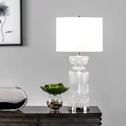 NuLOOM Catania 28" Glass Table Lamp