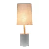 Concrete Table Lamp With Linen Shade Antique Brass - Lalia Home