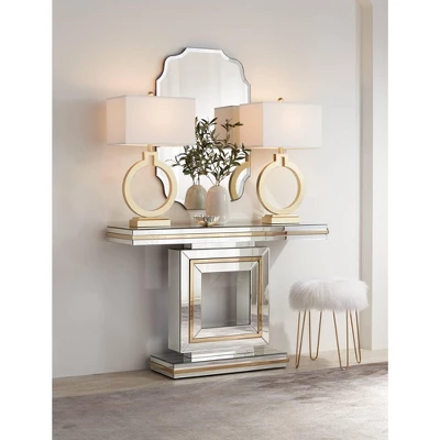 360 Lighting Modern Table Lamps 28 1/2" Tall Set Of 2 With USB Charging Port Brushed Gold Open Ring White Shade For Bedroom Living Room House Bedside 7 360 Lighting Modern Table Lamps 28 1/2" Tall Set Of 2 With USB Charging Port Brushed Gold Open Ring White Shade For Bedroom Living Room House Bedside - Image 7