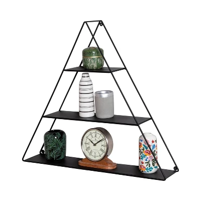 Honey-Can-Do Triangle Metal Wall Shelf Black 1 Honey-Can-Do Triangle Metal Wall Shelf Black