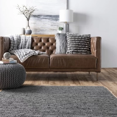 NuLOOM Sabby Hand Woven Leather Flatweave Area Rug 7 NuLOOM Sabby Hand Woven Leather Flatweave Area Rug - Image 7