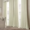 Home Boutique Belgian Flax Prewashed Linen Rich Cotton Blend Window Curtain Panel Single Ivory 50x108