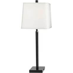 360 Lighting Cole Modern Table Lamps 27" Tall Set Of 2 Black Metal With USB Charging Ports White Rectangular Shade For Bedroom Living Room Bedside -Home Decoration Store GUEST b5665898 3541 43a5 8e8b 387d99d955f3