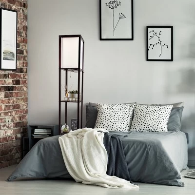 Hastings Home Floor Lamp – Etagere Style Standing Light With 3 Tiers Of Storage Shelving, Brown 4 Hastings Home Floor Lamp – Etagere Style Standing Light With 3 Tiers Of Storage Shelving, Brown - Image 4