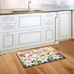 He Is Risen Lilies Easter Doormat Religious Indoor Outdoor 30" X 18" Briarwood Lane -Home Decoration Store GUEST b7049881 ae0a 4bc0 946a 1cbc48caf788