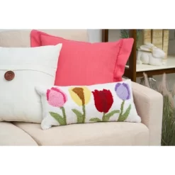 C&F Home 10" X 20" Tulip Garden Hooked Pillow -Home Decoration Store GUEST b75674ac 421f 4613 b64f f0c2333d2aca