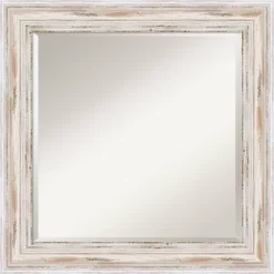 Alexandria White Wash Framed Wall Mirror - Amanti Art