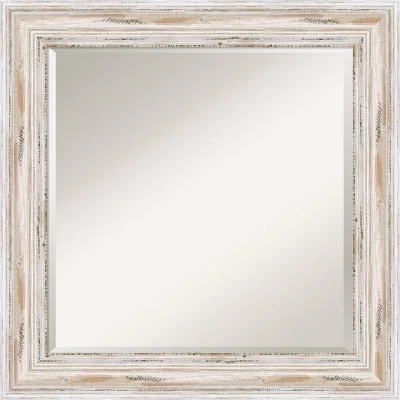 Alexandria White Wash Framed Wall Mirror - Amanti Art 1 Alexandria White Wash Framed Wall Mirror - Amanti Art