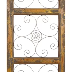 36" X 14" Wood Scroll Window Inspired Wall Decor With Metal Scrollwork Relief Brown - Olivia & May -Home Decoration Store GUEST b7e0de7f 5f0c 4af6 aa9f e5fc861ea982