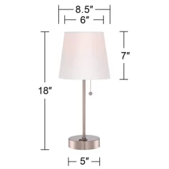 360 Lighting Justin Modern Accent Table Lamps 18" High Set Of 2 Silver With USB Charging Port And Table Top Dimmers White Shade For Bedroom Home Desk 13 360 Lighting Justin Modern Accent Table Lamps 18" High Set Of 2 Silver With USB Charging Port And Table Top Dimmers White Shade For Bedroom Home Desk -Home Decoration Store GUEST b8dafe5e f1bc 4196 a525 a49e3eea9877