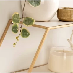 28" X 24" Lintz Hexagon Wall Mirror Shelves White/Gold - Kate & Laurel All Things Decor -Home Decoration Store GUEST b952524d ffcb 4cbc b4ca c07ed04b5220