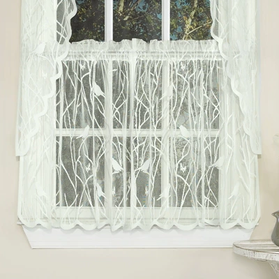 Sweet Home Collection | Knit Lace Polyester SongBird Motif Kitchen Window Curtain 1 Sweet Home Collection | Knit Lace Polyester SongBird Motif Kitchen Window Curtain