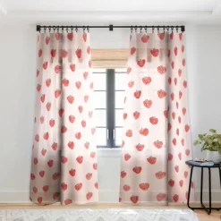 Emanuela Carratoni Strawberries On Pink Single Panel Sheer Window Curtain - Deny Designs -Home Decoration Store GUEST ba3d2305 f9d1 491f bf9a a689eff1802d