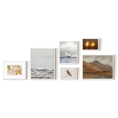 Americanflat 6 Piece Vintage Gallery Wall Art Set - White Caps, New Hampshire Autumn, Small Ship, Oranges Lemons By Maple + Oak 6 Americanflat 6 Piece Vintage Gallery Wall Art Set - White Caps, New Hampshire Autumn, Small Ship, Oranges Lemons By Maple + Oak - Image 6