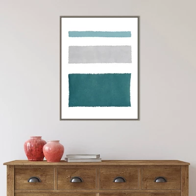 22" X 30" Painted Weaving IV Blue Green By Piper Rhue Framed Canvas Wall Art Gray Wash - Amanti Art 7 22" X 30" Painted Weaving IV Blue Green By Piper Rhue Framed Canvas Wall Art Gray Wash - Amanti Art - Image 7