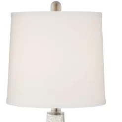 360 Lighting Ledger Modern Accent Table Lamps 21 3/4" High Set Of 2 Mercury Glass With USB Charging Port Table Top Dimmers Off-White Shade For Desk -Home Decoration Store GUEST baa63c87 0390 4cbf 89f3 02d84b8dae0d