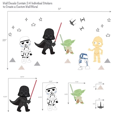 Lambs & Ivy Star Wars Classic Wall Decals - Yoda, Darth Vader, R2-D2, C-3PO 1 Lambs & Ivy Star Wars Classic Wall Decals - Yoda, Darth Vader, R2-D2, C-3PO