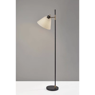 Matthew Floor Lamp Black/Antique Brass - Adesso 2 Matthew Floor Lamp Black/Antique Brass - Adesso - Image 2