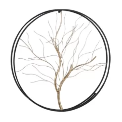 Metal Tree Branch Wall Decor With Black Frame Gold - Olivia & May -Home Decoration Store GUEST bb676470 5646 4750 87e3 d578bb5b2871