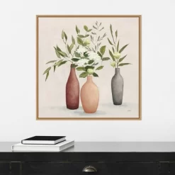 22" X 22" Natural Bouquet I Gray By Julia Purinton Framed Canvas Wall Art Light Brown - Amanti Art -Home Decoration Store GUEST bb7ac022 9668 4049 b0c3 e8a322f9e174