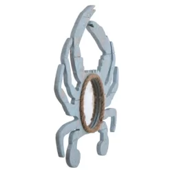 Round Weathered Crab Outline With Center Mirror Blue - StyleCraft