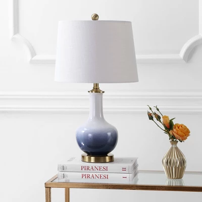 25" Ceramic/Brass Gradient Table Lamp (Includes LED Light Bulb) White - JONATHAN Y 2 25" Ceramic/Brass Gradient Table Lamp (Includes LED Light Bulb) White - JONATHAN Y - Image 2
