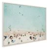 28" X 38" Sylvie Turquoise Beach From Above Framed Canvas By Amy Peterson Art Studio White - Kate & Laurel All Things Decor