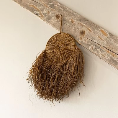 Round Hanging Accent Brown Seagrass, Rope & Jute By Foreside Home & Garden 1 Round Hanging Accent Brown Seagrass, Rope & Jute By Foreside Home & Garden