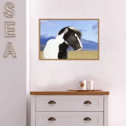 23" X 16" Icelandic Horse By Peter Langer Danita Delimont Framed Canvas Wall Art - Amanti Art -Home Decoration Store GUEST c1f2b07b 9364 4ab9 8611 6b5a94974b0a