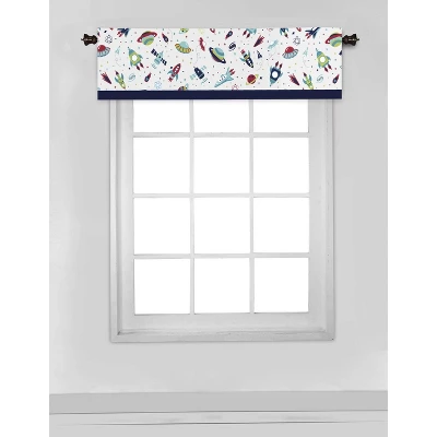 Bacati - Space Multicolor Boys Cotton Window Valance 4 Bacati - Space Multicolor Boys Cotton Window Valance - Image 4