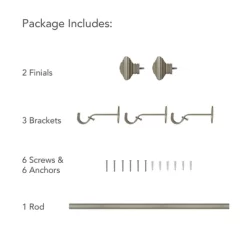 Florence 1" Window Drapery Single Curtain Rod With Stacked Square Finial - Elrene Home Fashions 9 Florence 1" Window Drapery Single Curtain Rod With Stacked Square Finial - Elrene Home Fashions -Home Decoration Store GUEST c33fc3bb 4b5e 49c0 ba96 b4400846f089