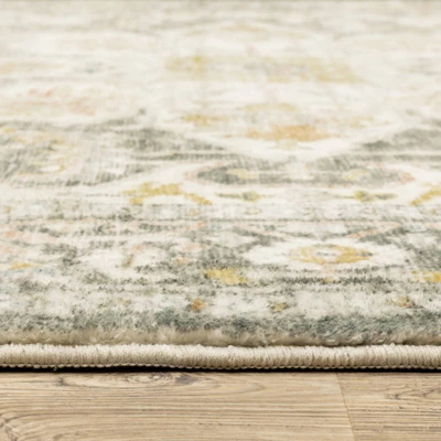 2'x8' Runner Salina Vintage Medallion Area Rug Gray/Gold - Captiv8e Designs 3 2'x8' Runner Salina Vintage Medallion Area Rug Gray/Gold - Captiv8e Designs - Image 3
