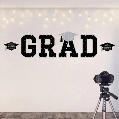 Big Dot Of Happiness Silver Graduation Party Decor - Vinyl Wall Decals - Grad 1 Big Dot Of Happiness Silver Graduation Party Decor - Vinyl Wall Decals - Grad