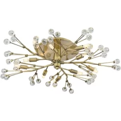 Possini Euro Design Ceiling Light Semi Flush Mount Fixture LED Brass 27 1/2" Wide 10-Light Crystal Berry For Living Room -Home Decoration Store GUEST c41857f5 626a 4dda a835 2734a4fd62aa