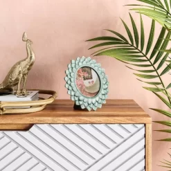 Home Decoration Store 36 4" X 4" Stoneware Frame With Transparent Crackle Glaze Green - Opalhouse™